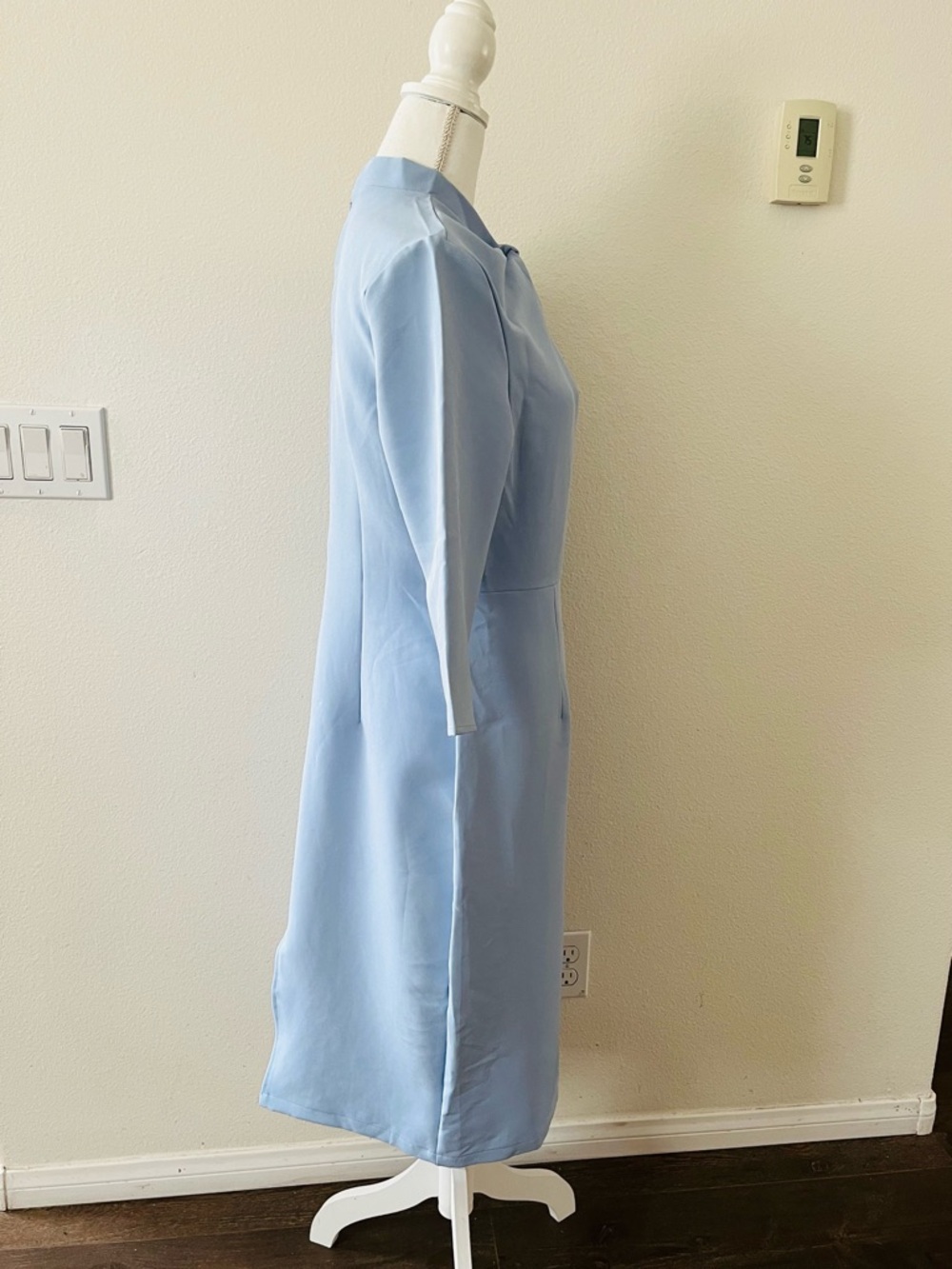 STYLEWE Pastel Blue Tie-Neck Midi Dress - Picture 3 of 10